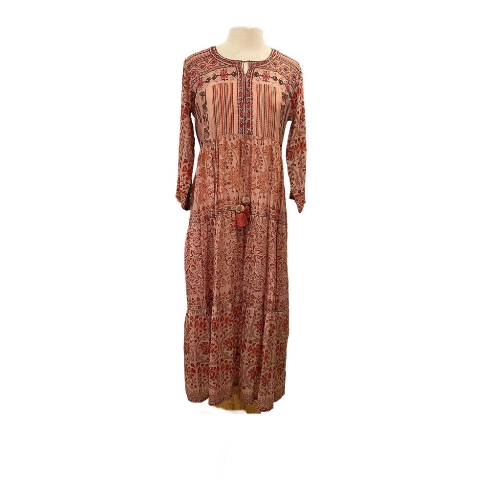 Bella Tu Hand Embroidered Cora Pink Dress Size Large